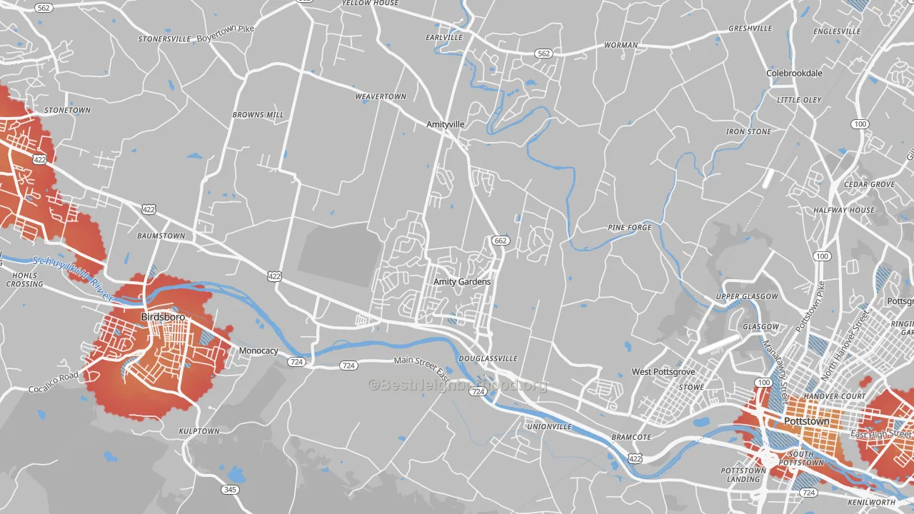 Transit Grade map of Douglassville, PA