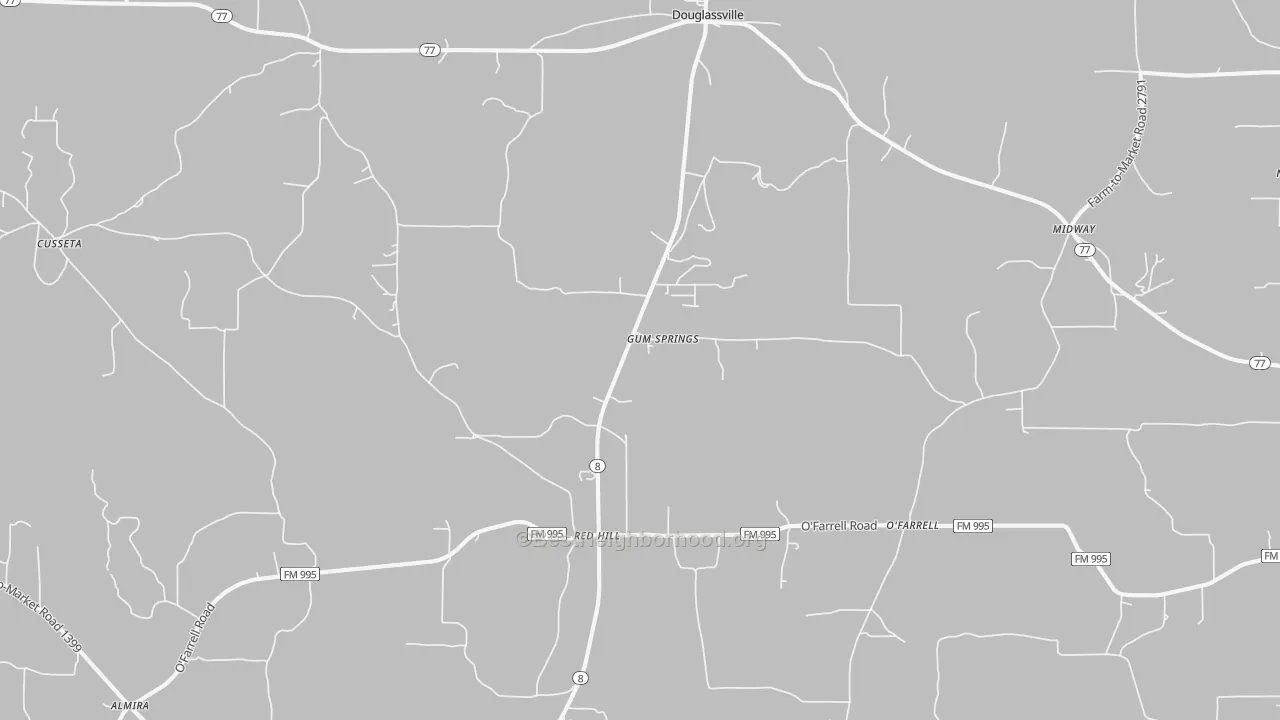 Transit Grade map of Douglassville, TX