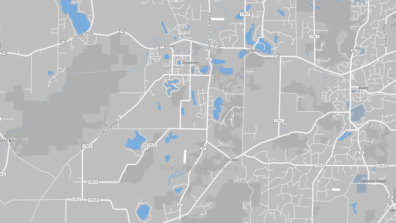 Transit Grade map of Dousman, WI