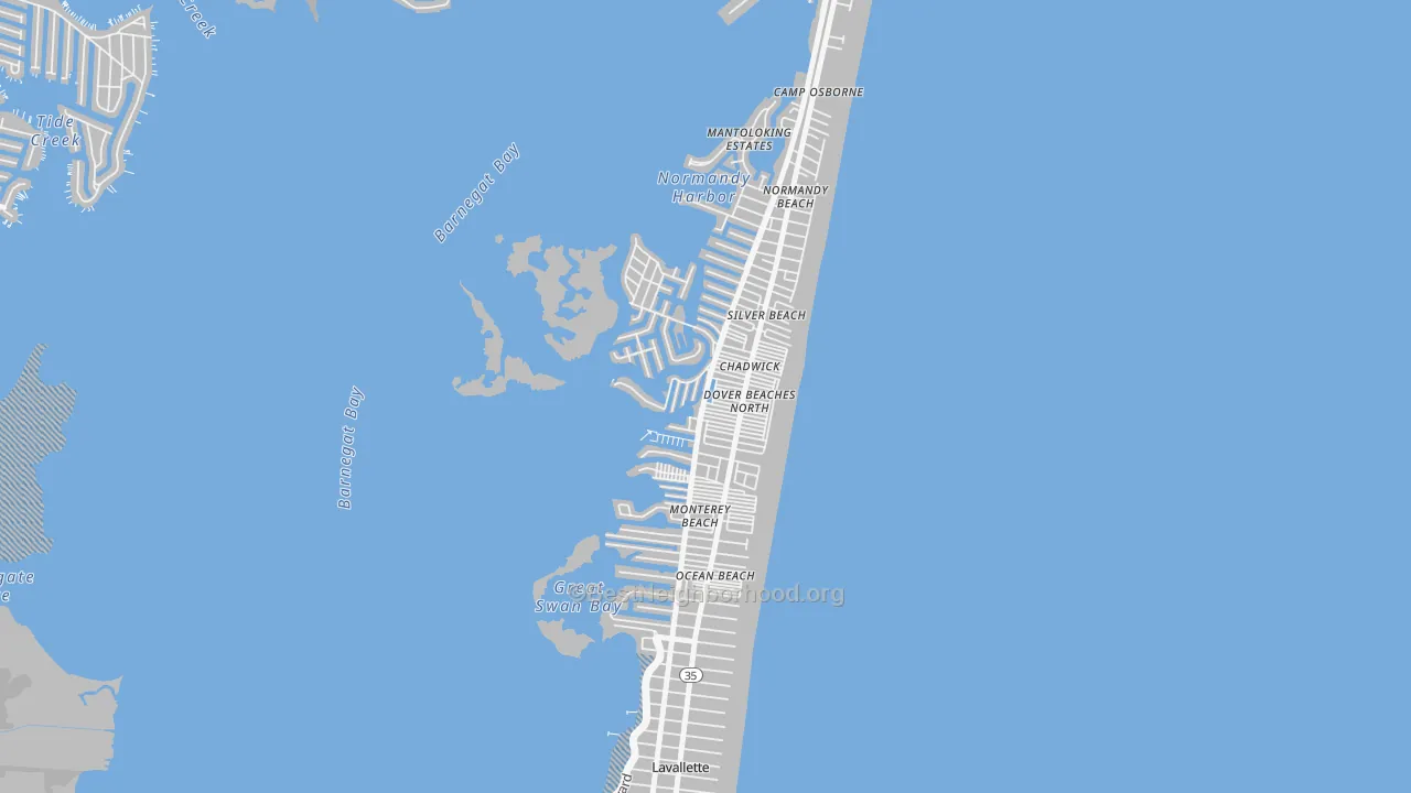 Transit Grade map of Dover Beaches North, NJ