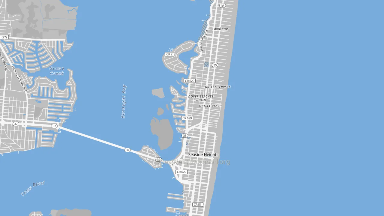 Transit Grade map of Dover Beaches South, NJ
