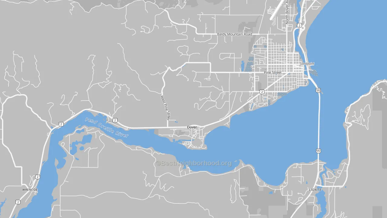 Transit Grade map of Dover, ID