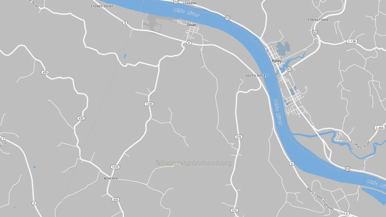 Transit Grade map of Dover, KY