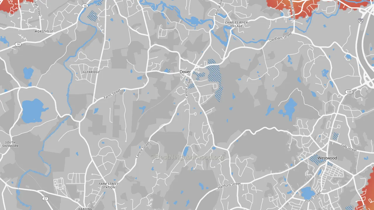Transit Grade map of Dover, MA