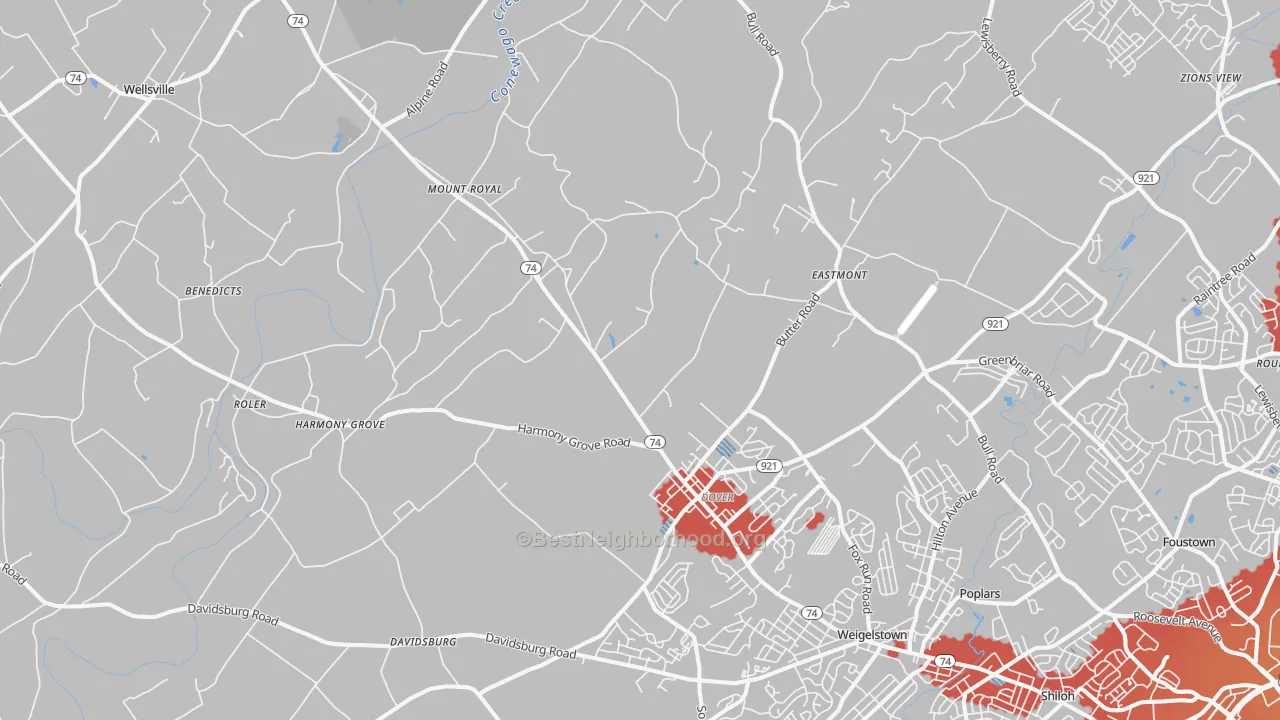Transit Grade map of Dover, PA