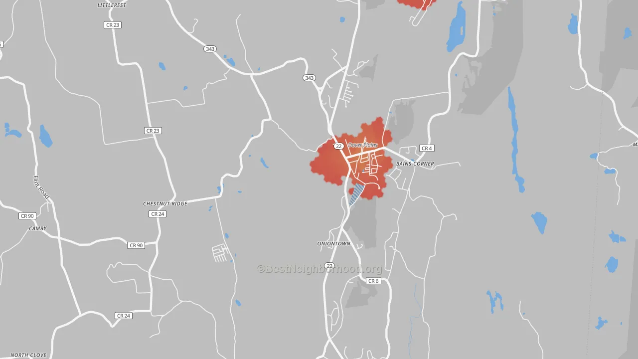 Transit Grade map of Dover Plains, NY