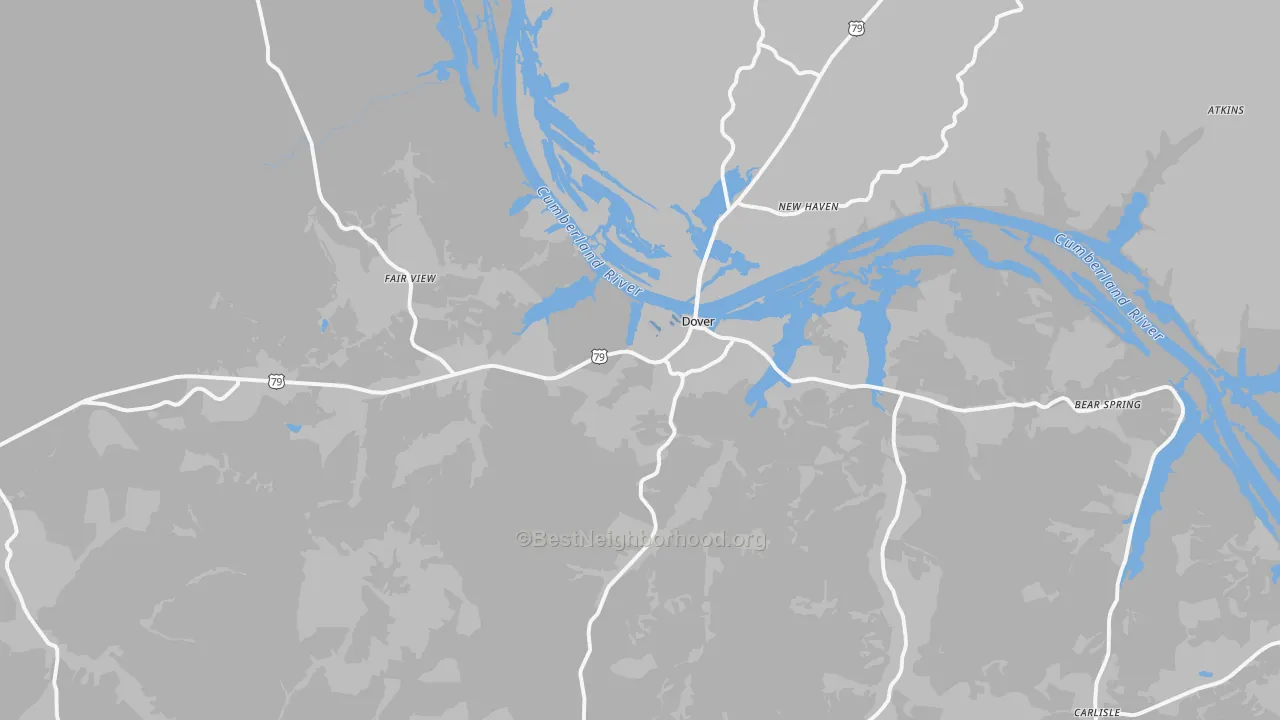 Transit Grade map of Dover, TN