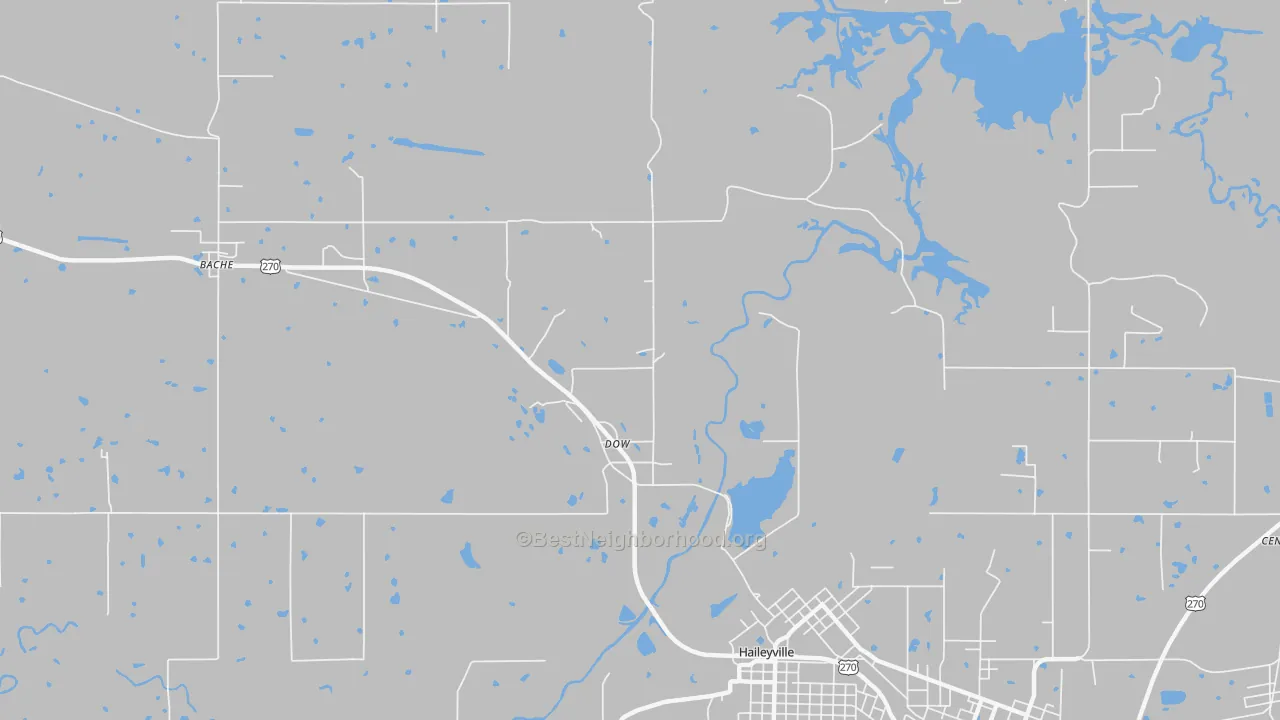 Transit Grade map of Dow, OK