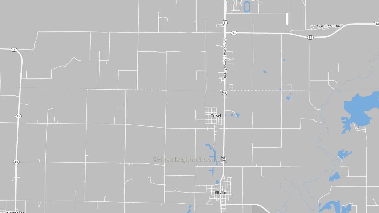 Transit Grade map of Dowell, IL