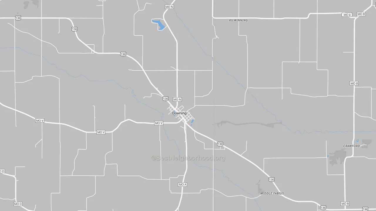 Transit Grade map of Downing, MO