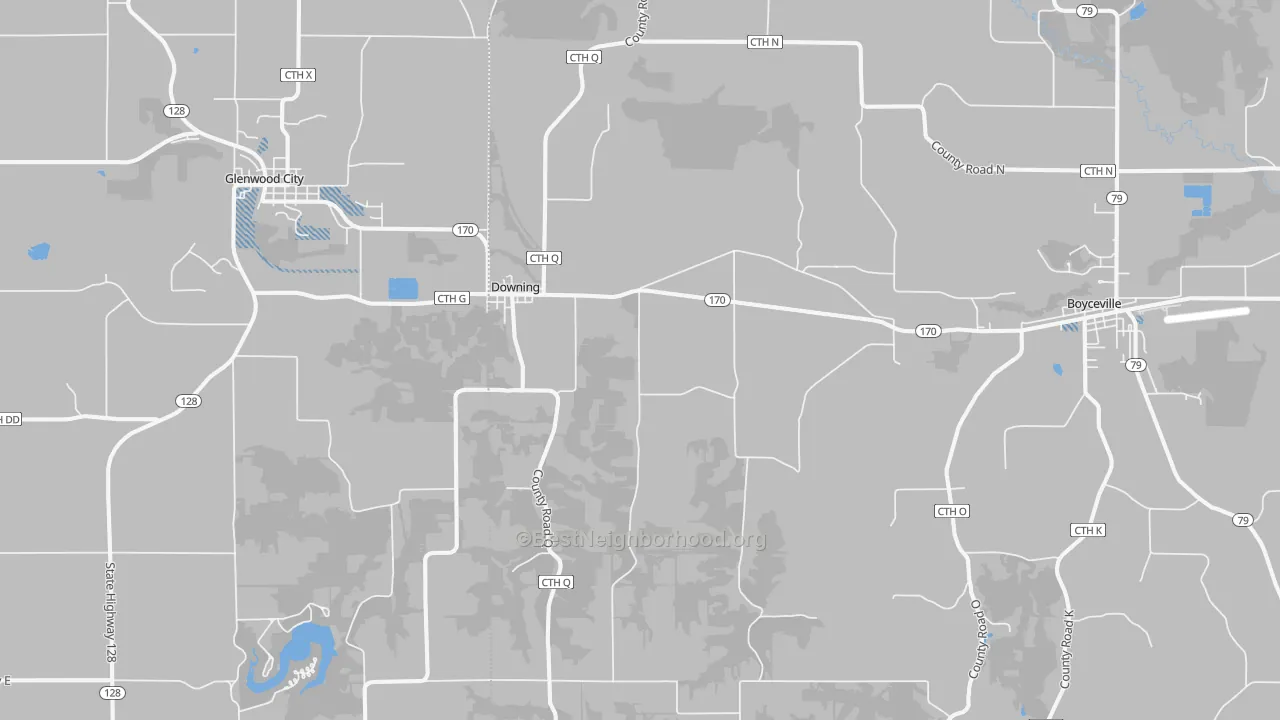 Transit Grade map of Downing, WI