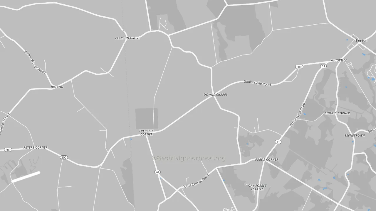 Transit Grade map of Downs Chapel, DE