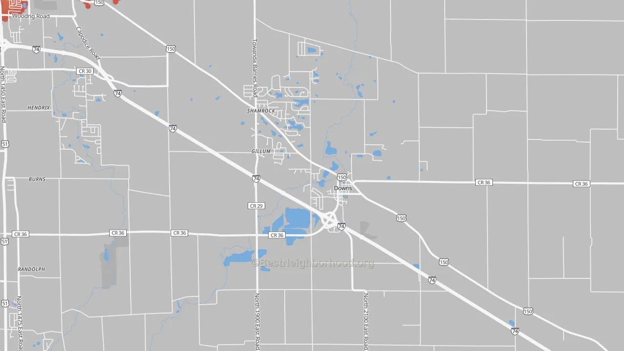Transit Grade map of Downs, IL