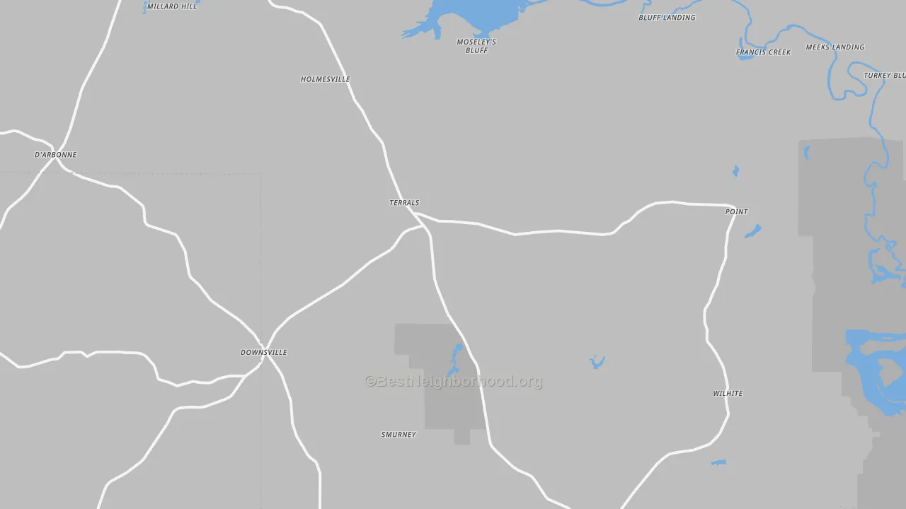 Transit Grade map of Downsville, LA