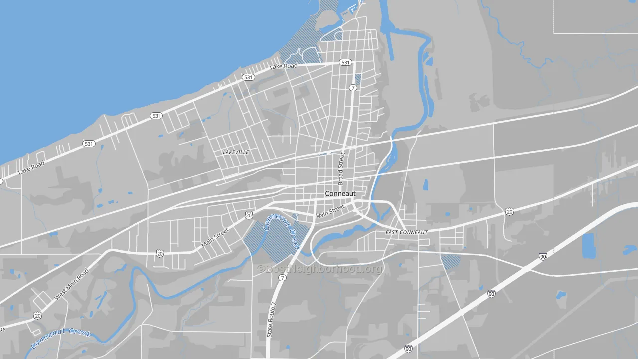 Transit Grade map of Downtown Conneaut, Conneaut, OH