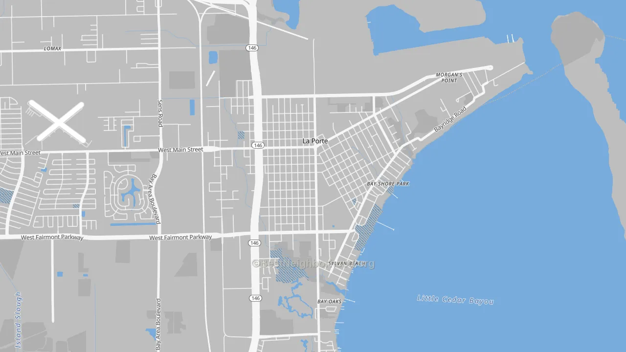 Transit Grade map of Downtown La Porte, La Porte, TX