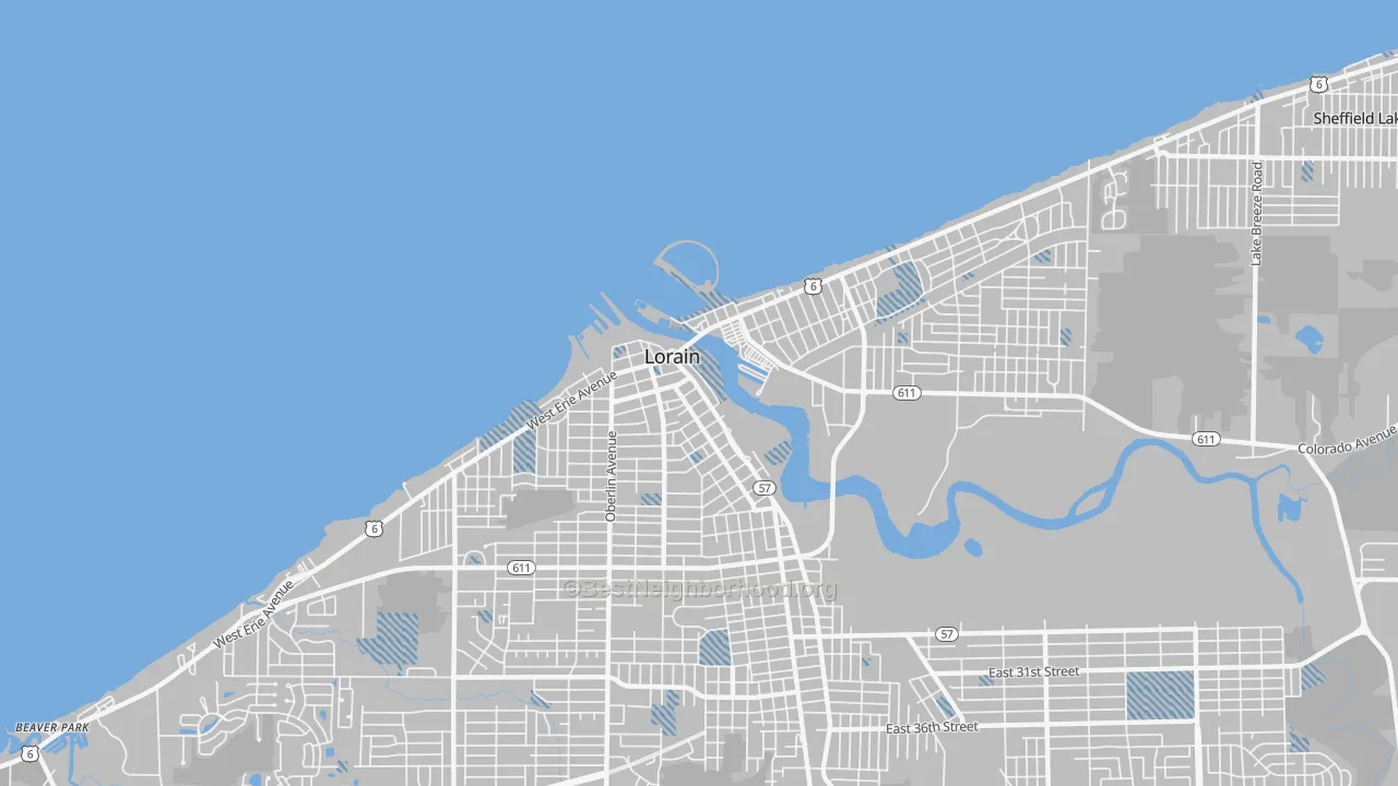 Transit Grade map of Downtown Lorain, Lorain, OH