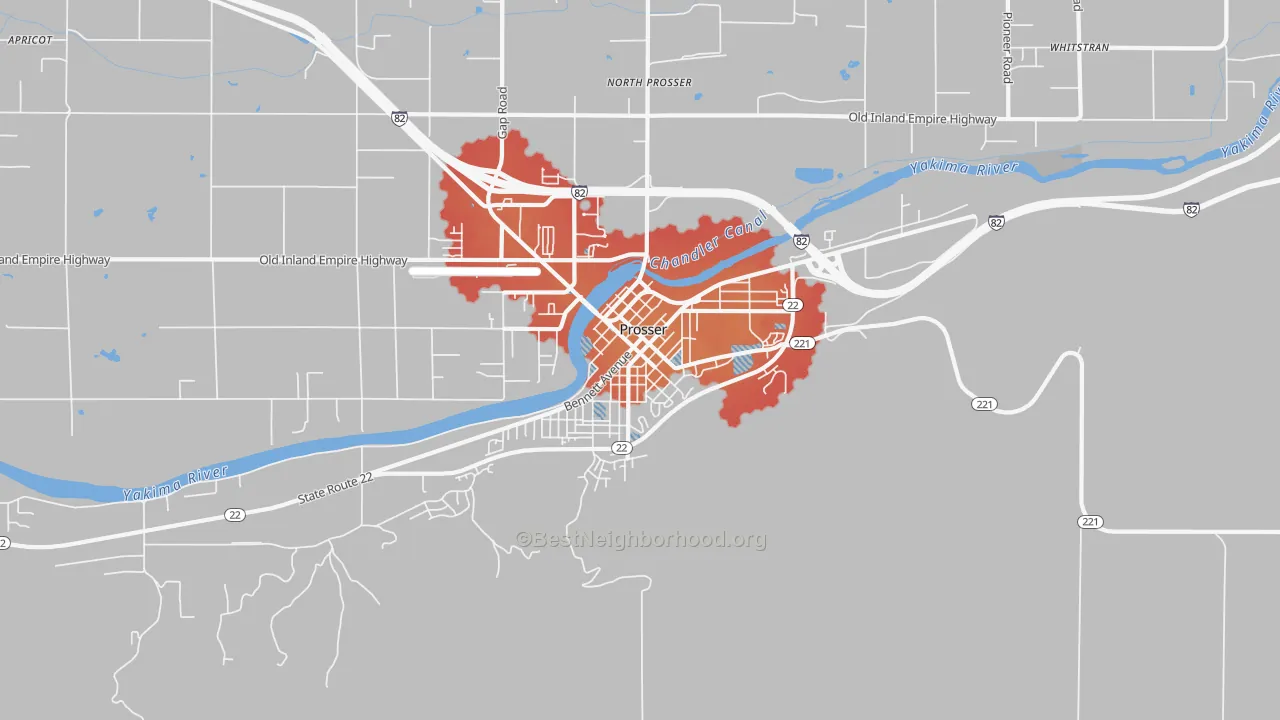 Transit Grade map of Downtown, Prosser, WA