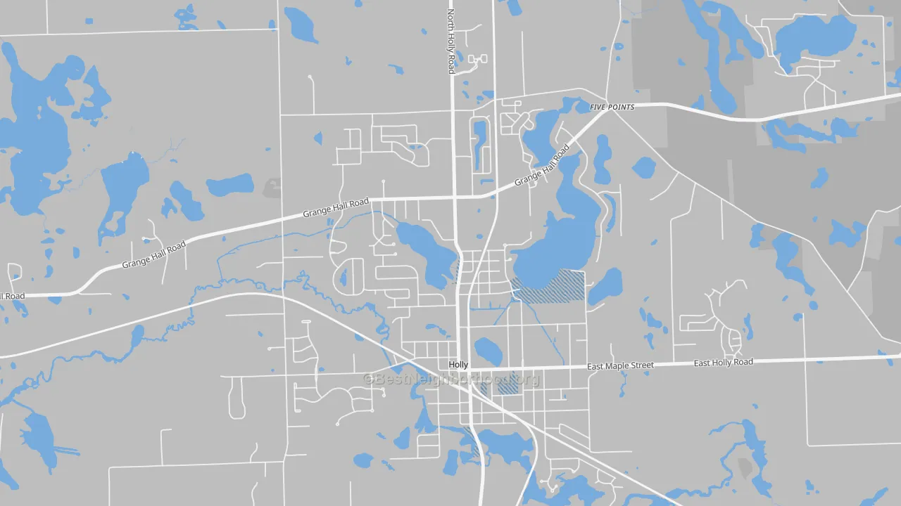Transit Grade map of Downtown Village of Holly, Holly, MI