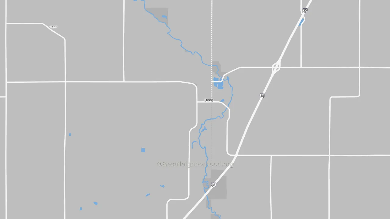 Transit Grade map of Dows, IA