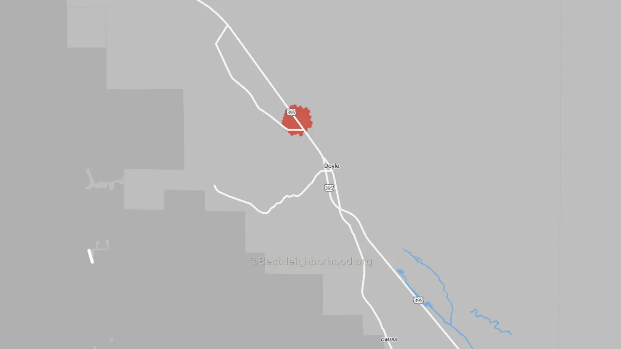Transit Grade map of Doyle, CA