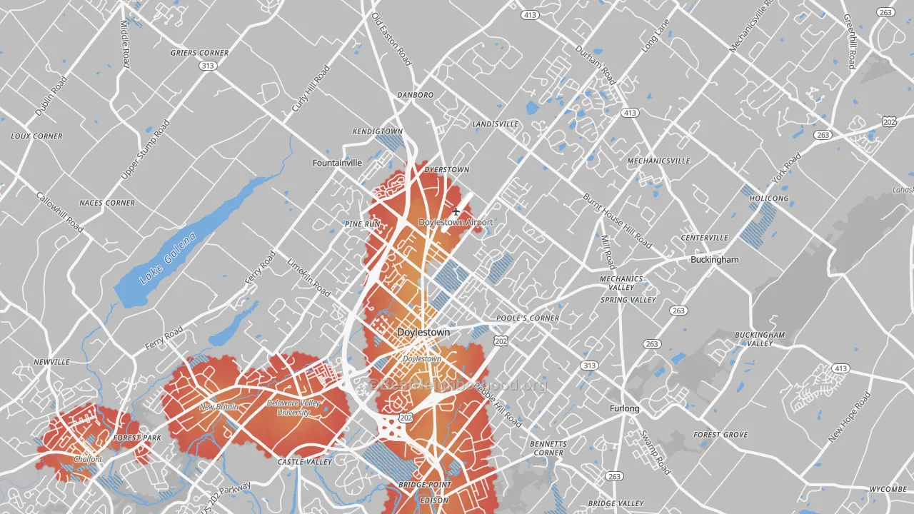 Transit Grade map of Doylestown, PA