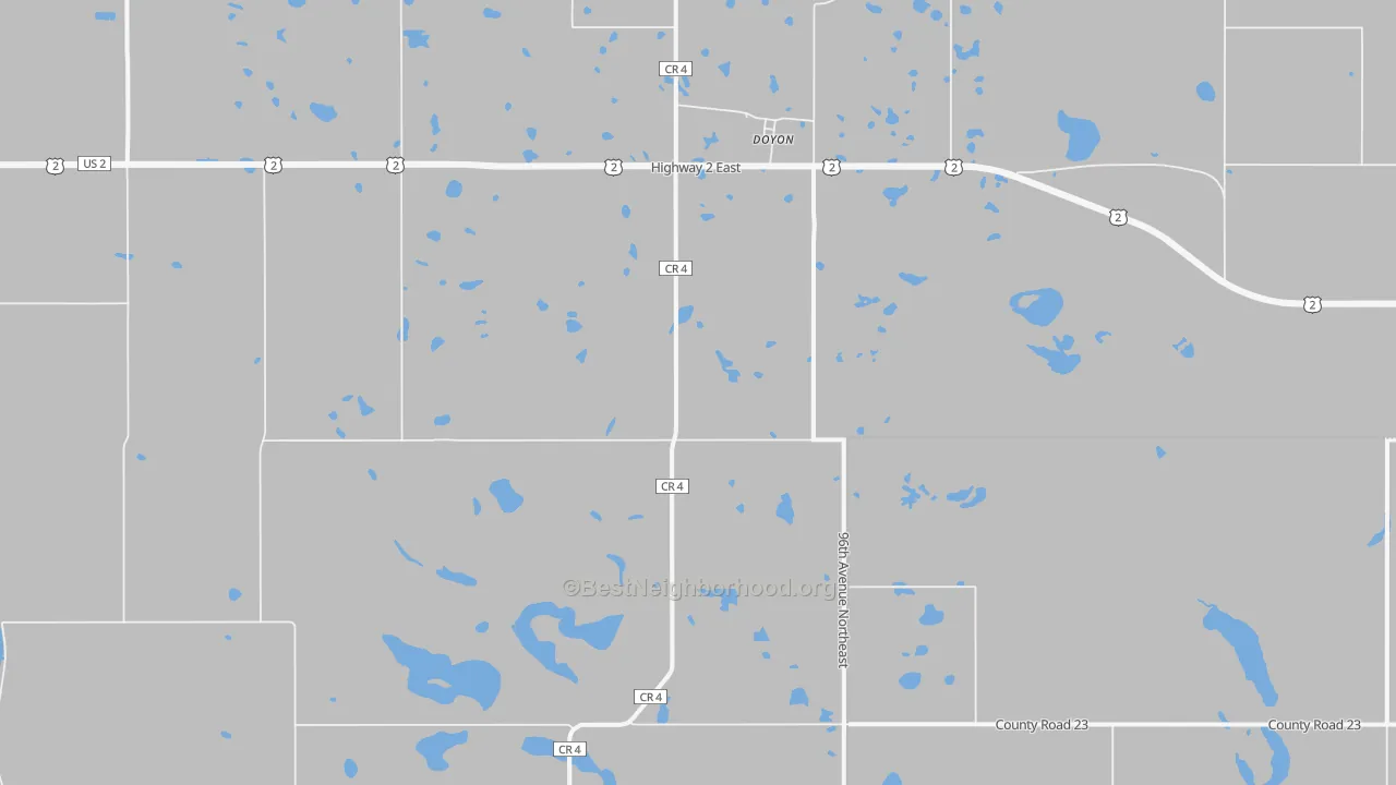 Transit Grade map of Doyon, ND