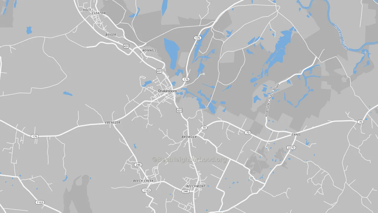 Transit Grade map of Drakesboro, KY