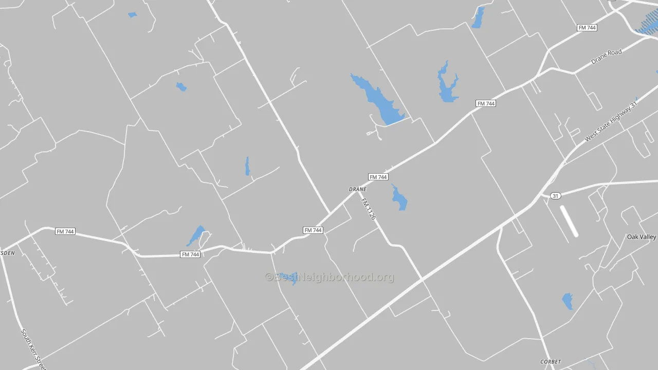 Transit Grade map of Drane, TX