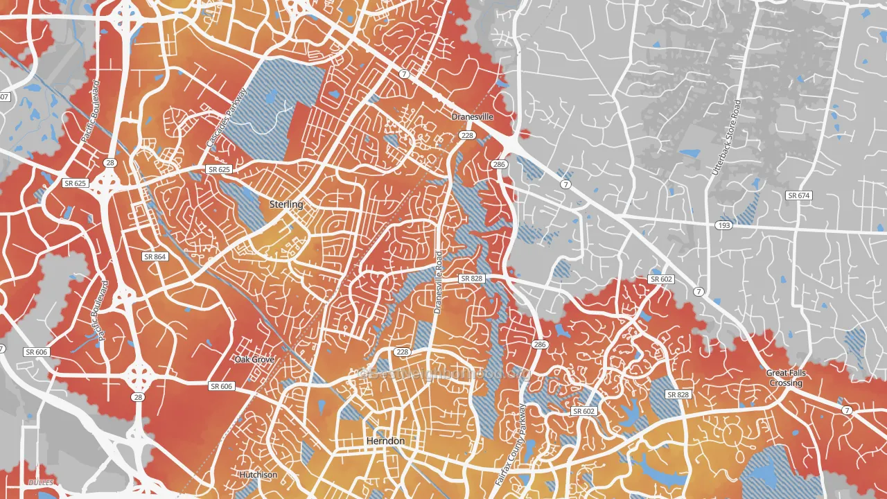 Transit Grade map of Dranesville, VA