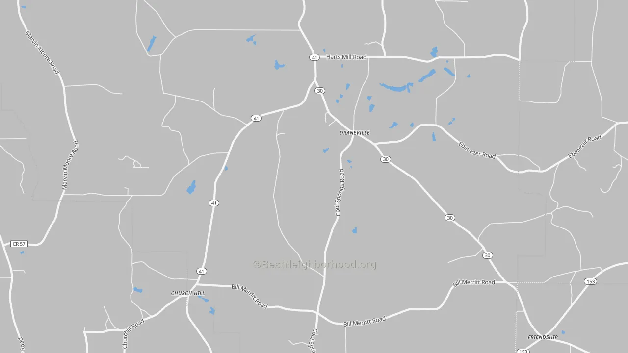 Transit Grade map of Draneville, GA