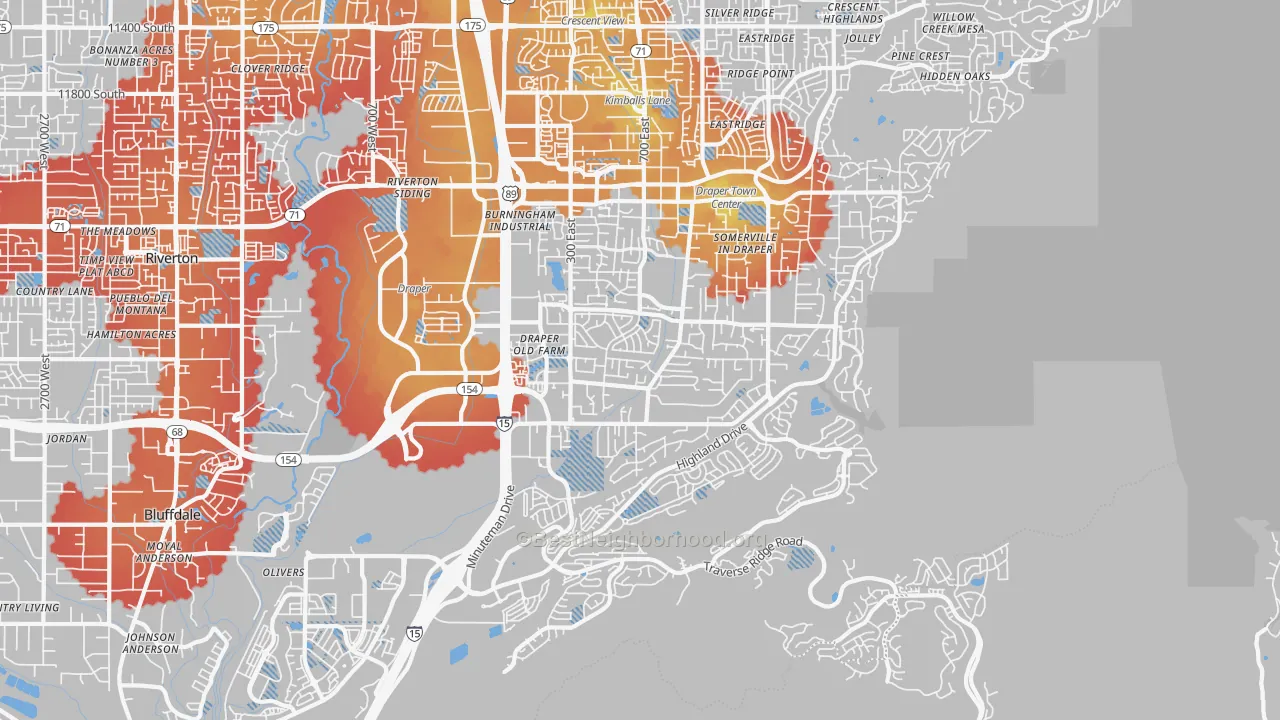 Transit Grade map of Draper, UT