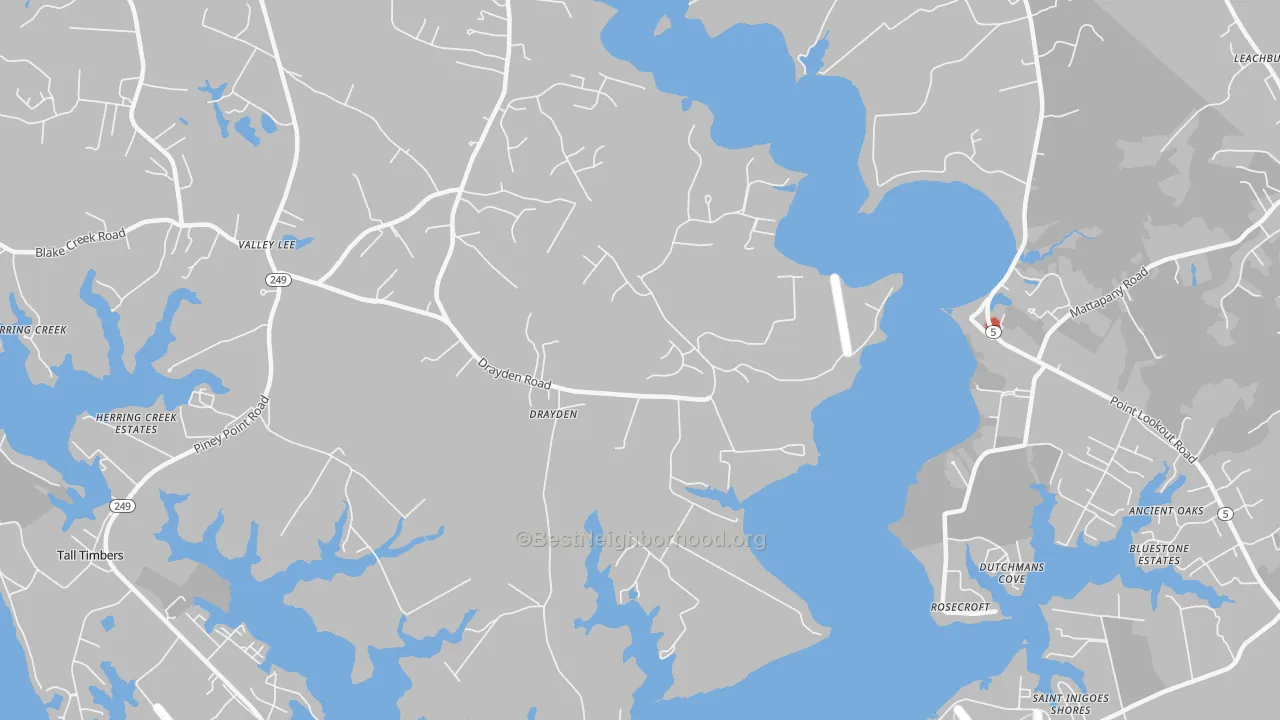 Transit Grade map of Drayden, MD