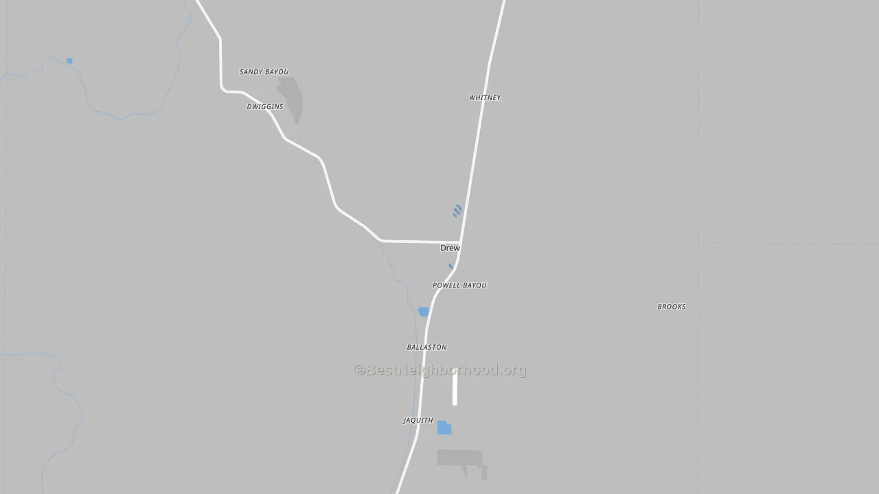 Transit Grade map of Drew, MS