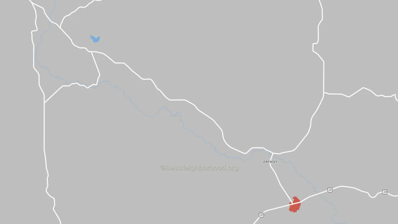 Transit Grade map of Drewsey, OR