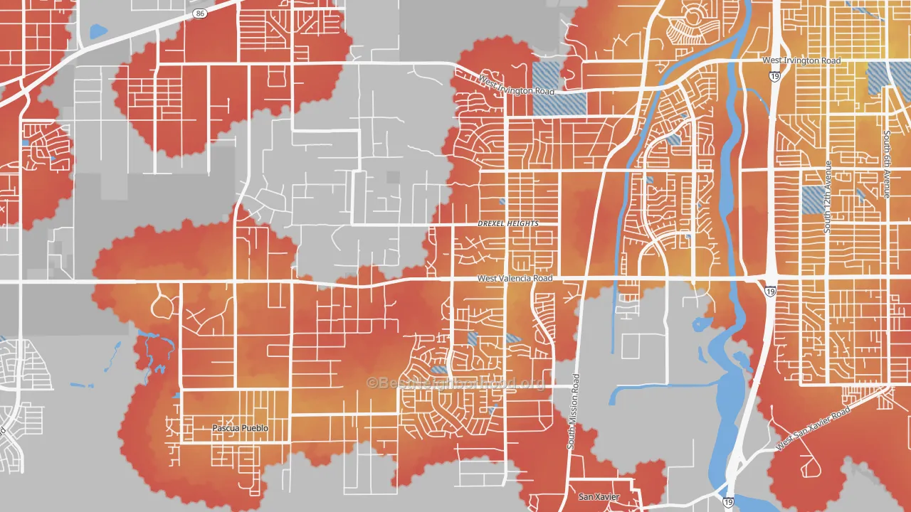 Transit Grade map of Drexel Heights, AZ