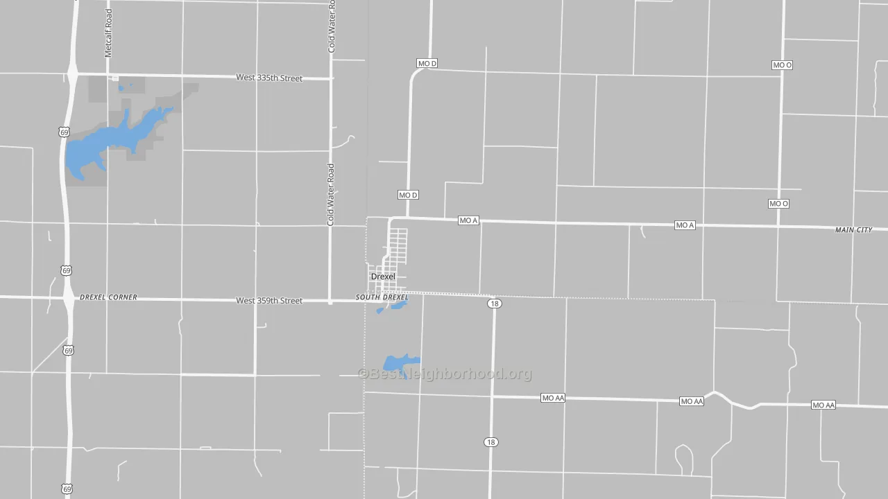 Transit Grade map of Drexel, MO