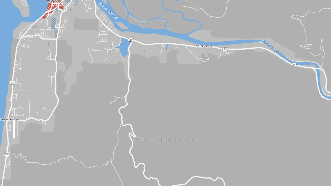 Transit Grade map of Drift Creek, OR