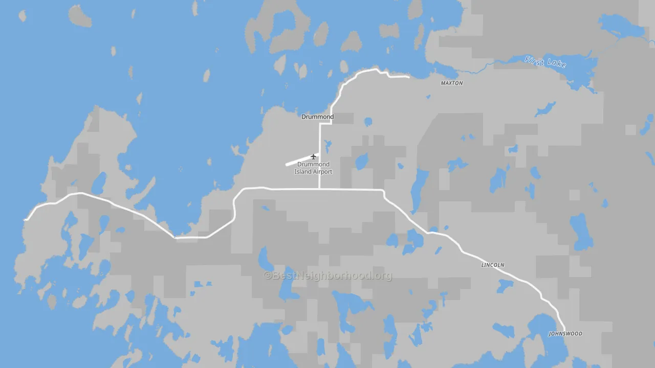 Transit Grade map of Drummond Island, MI