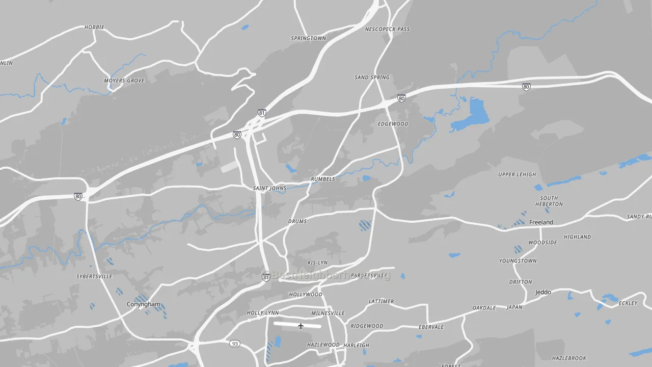 Transit Grade map of Drums, PA