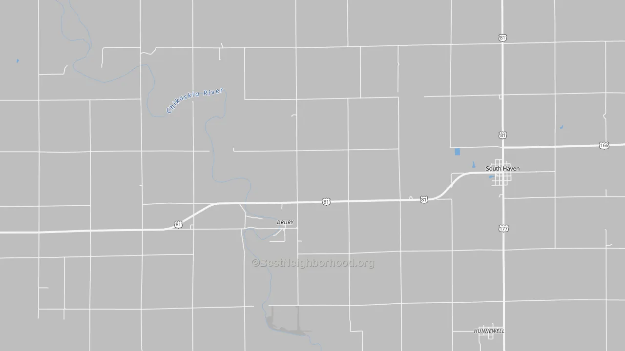 Transit Grade map of Drury, KS