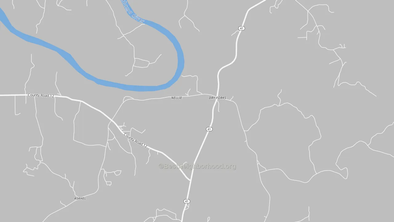Transit Grade map of Dry Forks, AL