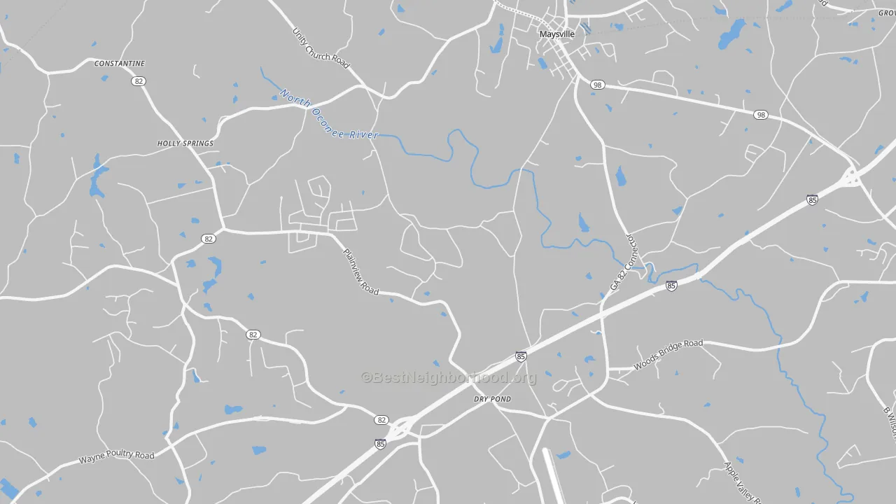 Transit Grade map of Dry Pond, GA