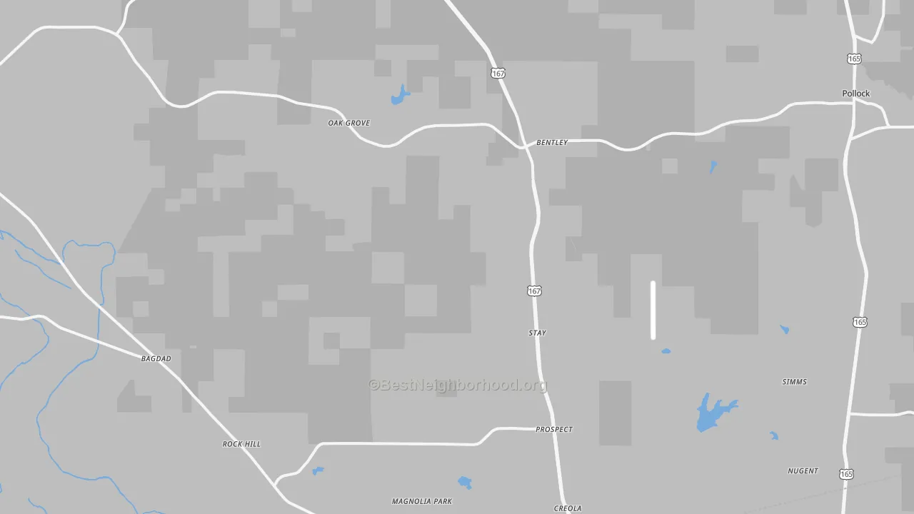 Transit Grade map of Dry Prong, LA