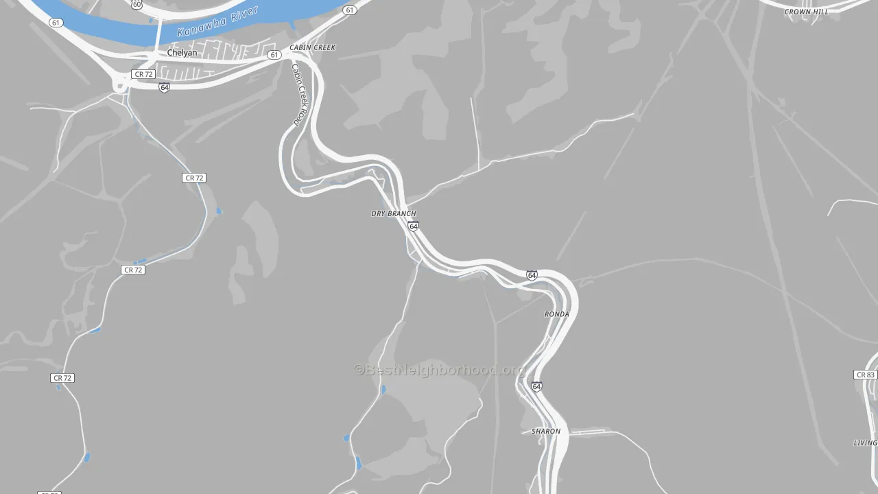 Transit Grade map of Drybranch, WV