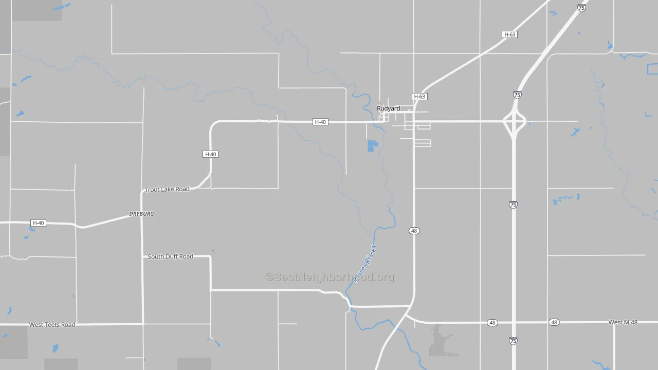 Transit Grade map of Dryburg, MI