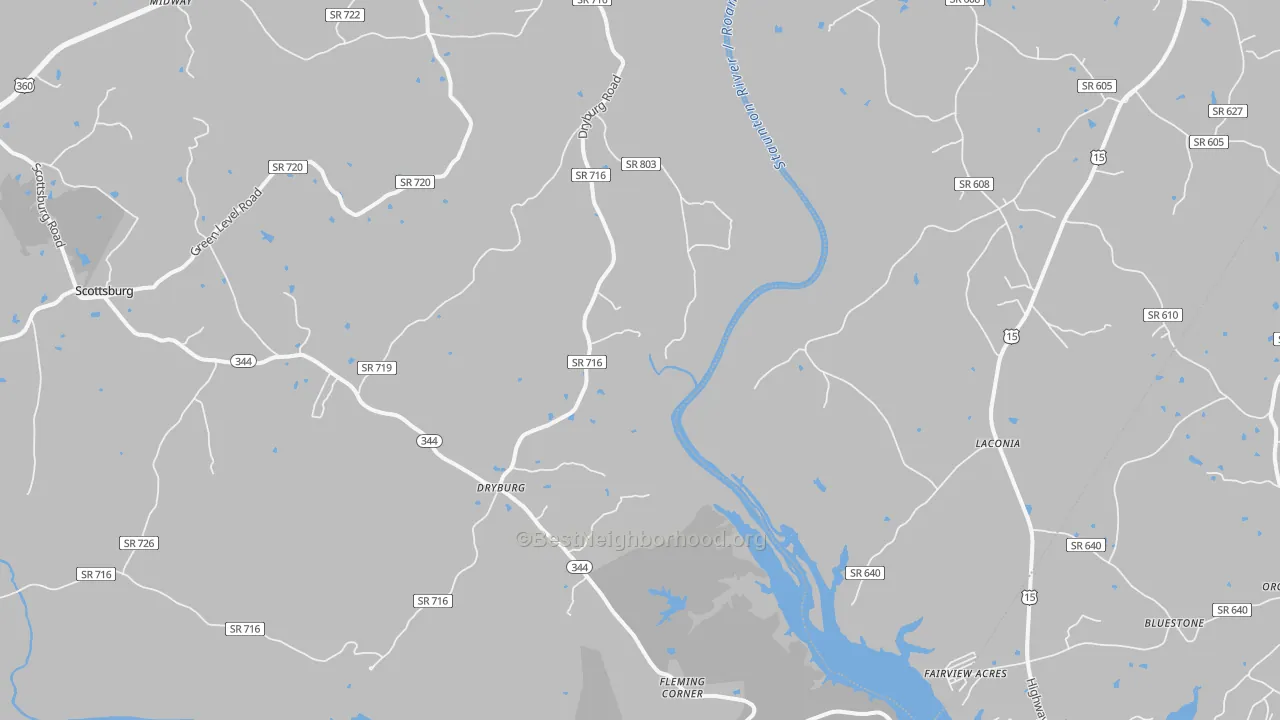 Transit Grade map of Dryburg, VA