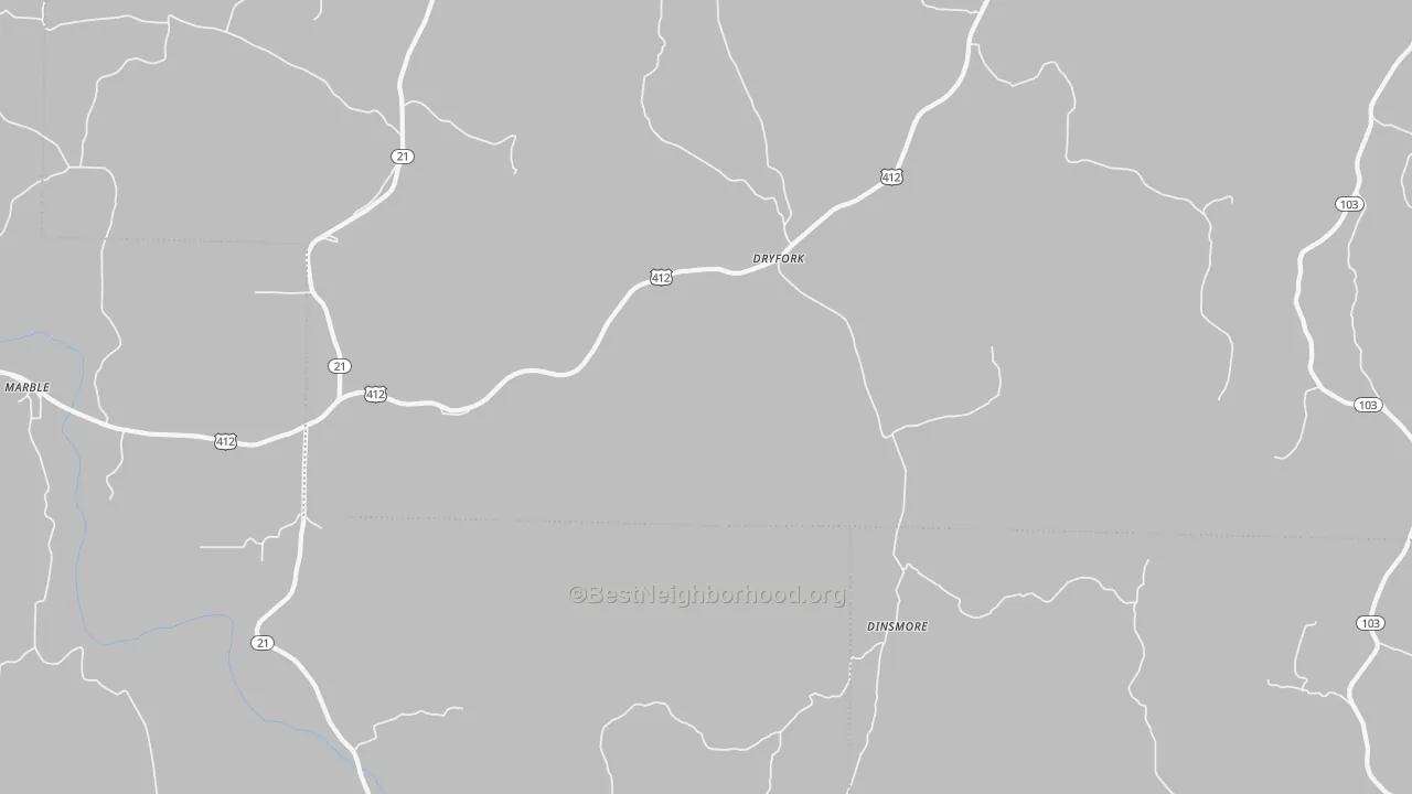 Transit Grade map of Dryfork, AR