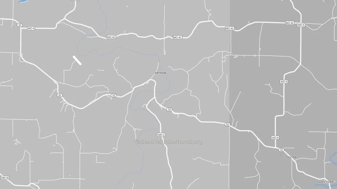Transit Grade map of Drynob, MO