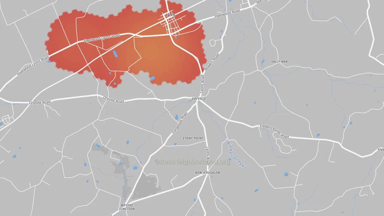 Transit Grade map of Dryville, PA